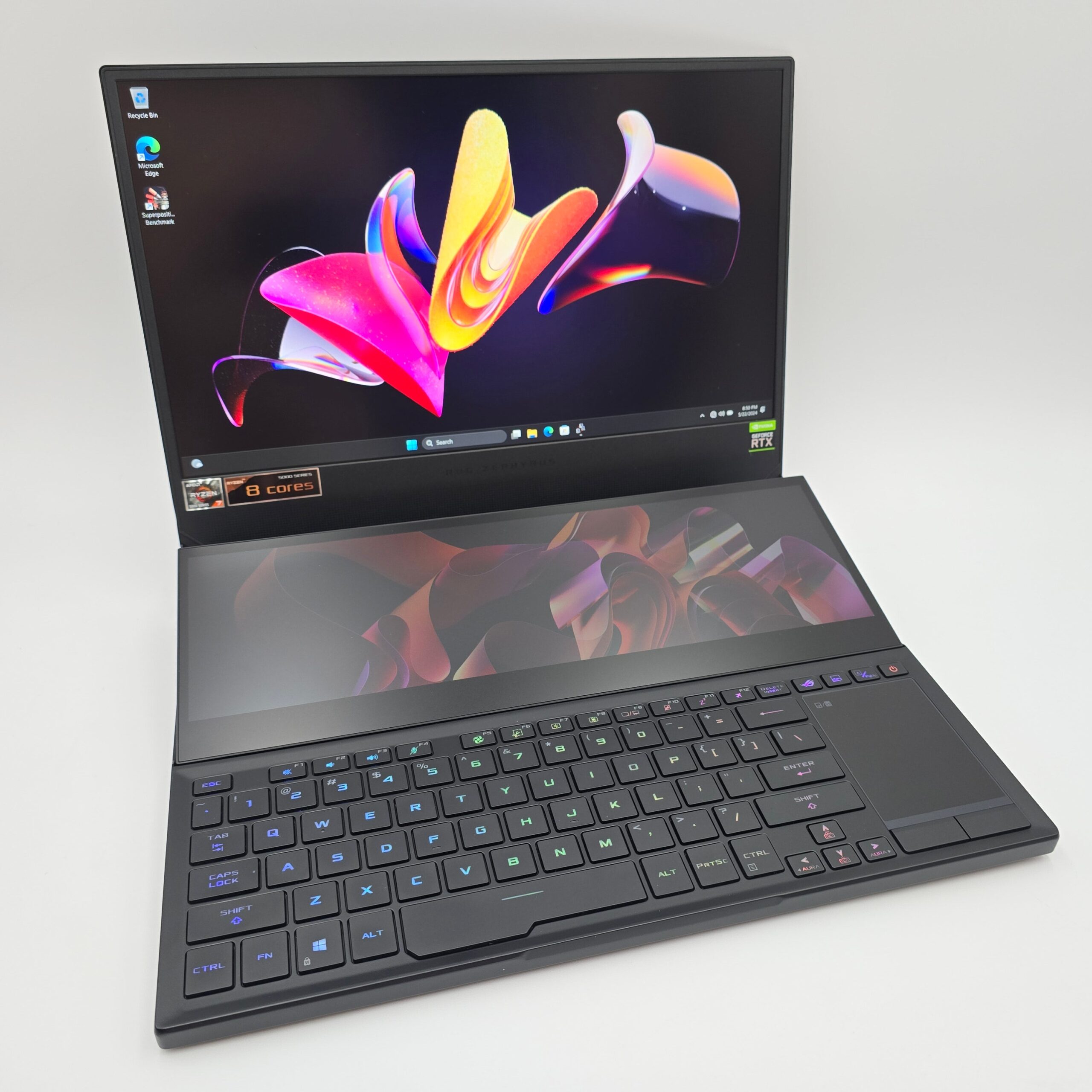 20240522_205026.jpg ASUS ROG Zephyrus Duo SE 15 Gaming Laptop, RTX 3060, Ryzen 7 5800H - Image 1