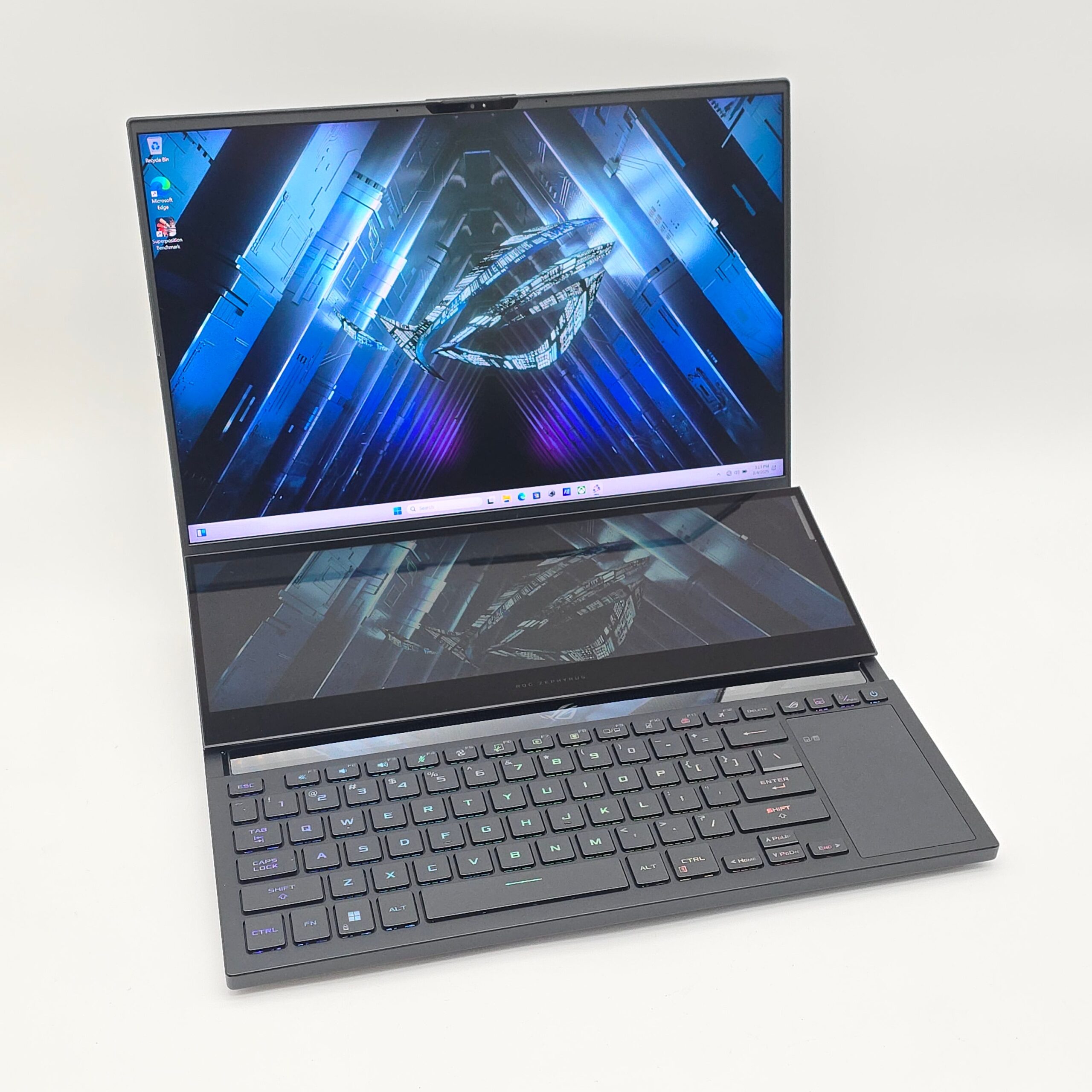 asus-rog-zephyrus-duo-4090-7945hx-32gb-ddr5-rtx-nvidia-amd-ryzen-9-dual-screen-laptop-gaming.jpg ASUS ROG Zephyrus Duo 16, RTX 4090, Ryzen 9 7945HX, QHD+ 240Hz, Dual Screen, Gaming Laptop - Image 1